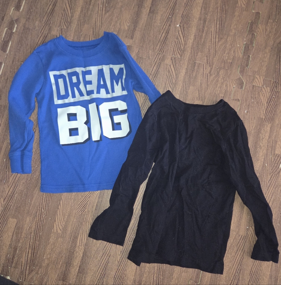 3/$15 - 4T Blue and Black Long Sleeve Tees